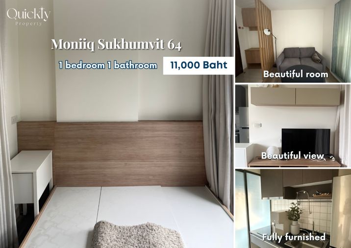 Moniiq Sukhumvit 64 | ราคา 11,000 บาท | ห้องสวย ทำเลดี เฟอร์นิเจอร์ครบ พร้อมอยู่