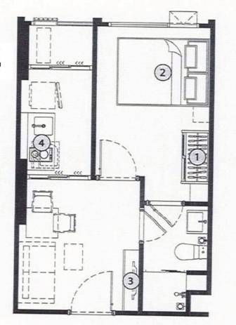 รูป 🏡 ให้เช่า Modiz Avantgarde 14,500฿💖 ✨ ชั้น 12 ห้องนอนแยก ห้องครัวแยก แต่งสวย ✅️ พร้อมเข้าอยู่ มีนา 69 - รูปที่ 11/11