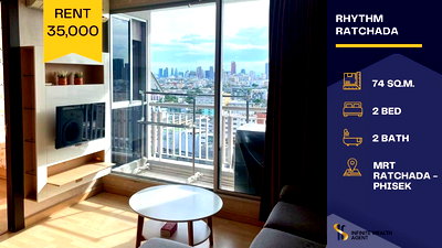 Condos for rent : 🔥 Rhythm Ratchada – Special Offer Only 35,000 THB/month Spacious premium unit, fully furnished and move-in ready ✨