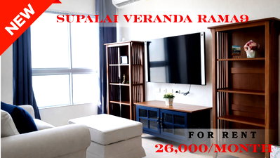 Condos for rent : 🍀🍀🍀 Exclusive Unit for Rent 🌹🌹 📌 Supalai Veranda Rama 9 🌸 (Line: @rent2022) ✨ Ready to move in | Property Code: A06965