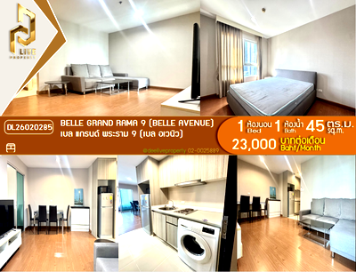 คอนโดให้เช่า : DL26020285 ให้เช่าคอนโด เบล แกรนด์ พระราม 9 (เบล อเวนิว) (Belle Grand Rama 9 (Belle Avenue)) ใกล้ MRT พระราม 9 พร้อมเข้าอยู่ โทรด่วน 0653619502 LineID @952jdxxk
