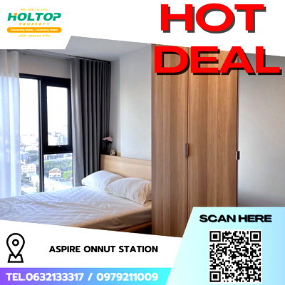 คอนโดให้เช่า : #R9248 🎉 100269 ให้เช่าคอนโด Aspire Onnut Station