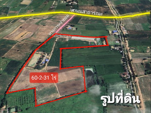 ขายด่วน ที่ดินดอนเจดีย์ แปลงใหญ่ มีรั้วปูนรอบแนวเขตที่ดินแล้ว  8 โฉนด มีเนื้อที่รวม 60 ไร่ 2 งาน 31 ตารางวา