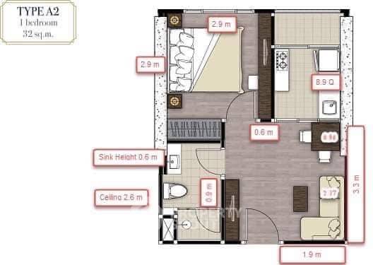รูป คอนโด 1-ห้องนอน ที่ เดอะ เพรสซิเดนท์ สุขุมวิท-สมุทรปราการ ใกล้ BTS แพรกษา (ID 1916674) - รูปที่ 4/10