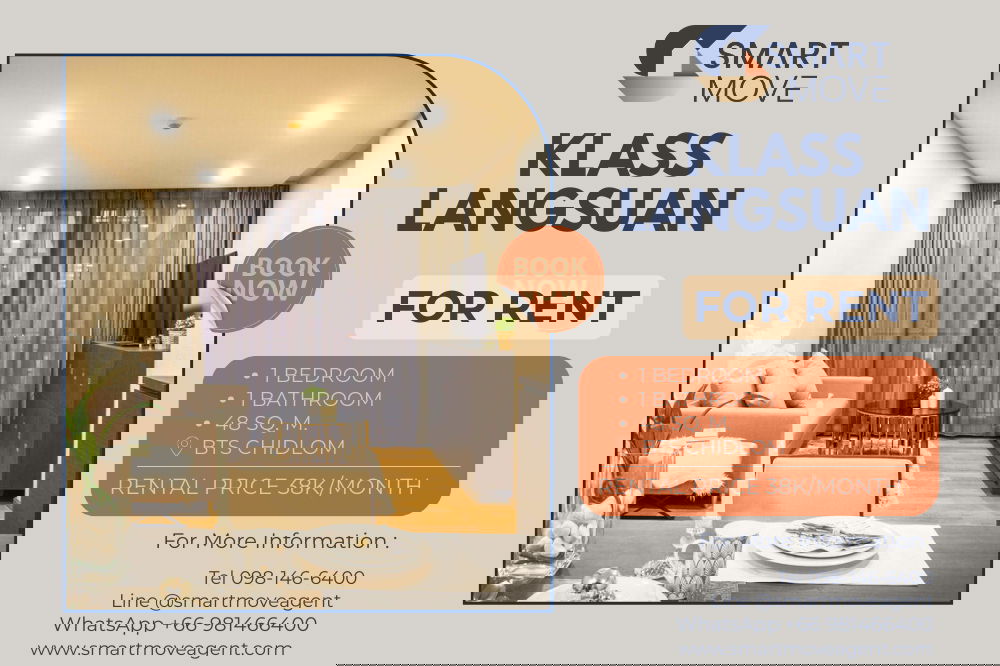รูป 🔥 สำหรับเช่า !! ห้องหายาก, ทำเลดี !! 🔥 Code C20240100207.........Klass Langsuan, 1 ห้องนอน, 1 ห้องน้ำ, แต่งครบ, สไตล์โมเดิร์น, พร้อมเข้าอยู่📣📣 - รูปที่ 1/7