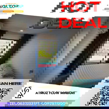 #R9276   🎉 110269 ให้เช่าคอนโด Atmoz Flow Minburi 