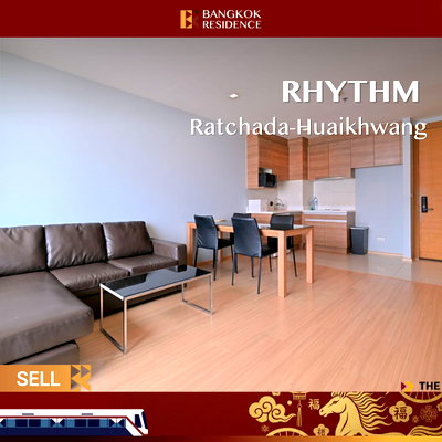 Condos for sale : 🏙️✨ High-Floor 2-Bedroom at Rhythm Ratchada-Huai Khwang, near Mrt Huai Khwang