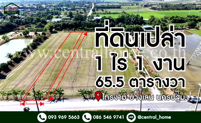 ที่ดิน ศาลหลักเมืองจังหวัดปทุมธานี : ที่ดินเปล่า 1-1-65.5 ไร่ ไทรงาม บางเลน - นครปฐม