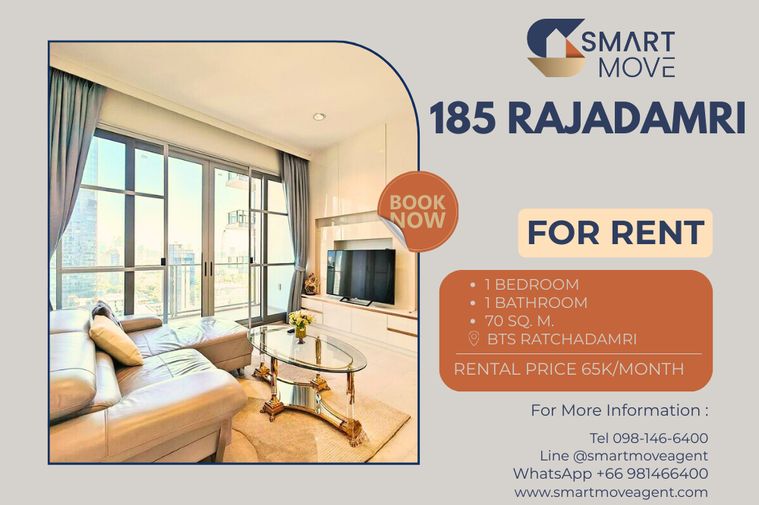 Rent ! Luxurious condominium ! Spacious room, Code C20260200016..185 Rajadamri, 1 bed, 1 bath, high floor 17++, furnished, modern style
