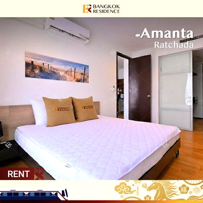 Condos for rent :  Amanta Ratchada 🌟 Beautiful unit, ready to move in 💚 Near MRT Thailand Cultural Centre 
