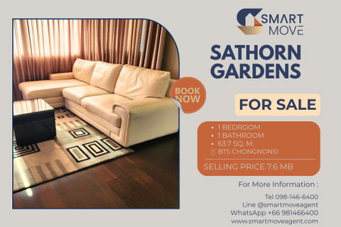 🔥 Sale with tenant !! Good location, high floor, With fixed parking !  Code C20230203696..Sathorn Gardens, 1 bed, 1 bath, furnished, Special Deal!