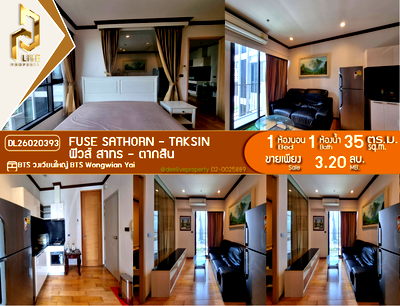 Condos for sale : DL26020393 Condo for sale, Fuse Sathorn - Taksin near BTS Wongwian Yai, ready to move in, call urgently 0614453194 LineID @952jdxxk