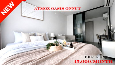 Condos for rent MRT Si Nut : 🍀🍀🍀 Exclusive Unit for Rent 🔥 📌 Atmoz Oasis Onnut 🌸 (Line: @rent2022) Beautiful unit, ready to move in ✨ A03985