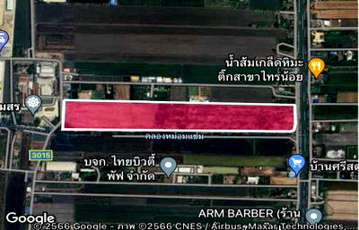 ที่ดิน ไทรน้อย นนทบุรี :  ขายที่ดินศักยภาพสูง ไทรน้อย  ที่ดินแปลงใหญ่ 63 ไร่ ติดถนน 2 ด้าน เด่น เหมาะพัฒนาโครงการอุตสาหกรรมหรือการลงทุนระยะยาว