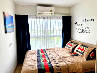 เช่าคอนโด คลองหลวง ปทุมธานี : ให้เช่าคอนโด พลัม รังสิต เฟรช ตึก A 27 ตร.ม.เฟอร์ครบ มีเครื่องซักผ้า ใกล้ ม.กรุงเทพ (TR1272)