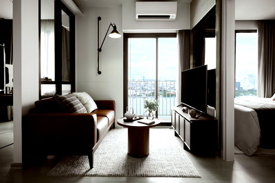 คอนโด โรงเรียนนานาชาติคิงส์คอลเลจกรุงเทพ : 🔥ขายดาว์นราคาดี 1นอน ชั้นสูง วิวดีมาก พร้อมอยู่ คอนโดใหม่ติดริมแม่น้ำ ทำเลดีๆ ใกล้พระราม 3 ,สาทร @ Nue Riverest Ratburana