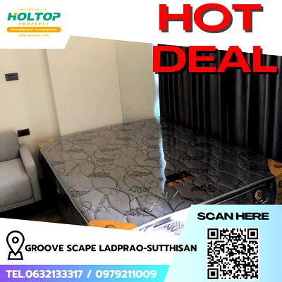 เช่าคอนโด ลาดพร้าว 48 : #R9328 🎉 160269 ให้เช่าคอนโด Groove Scape Ladprao-Sutthisan