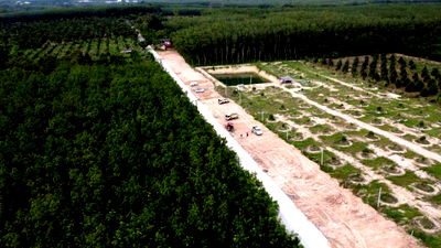 Land for sale Rayong : Land for sale, 500,000 baht, next to a paved road, with a Nor Sor 4J title deed, Wang Chan district, Rayong province.