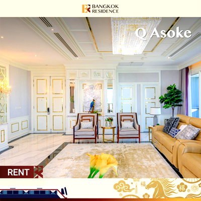 Condos for rent :  Q Asoke 💖 Stunning Penhouse, Move-In Ready Home! ✨ MRT Phetchaburi 