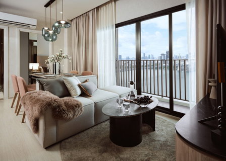 Sell Down Payment 2 Beds New Room  & New Condo Riverview Close to Rama 3 and Sathorn area,  Terminal 21 @ Nue Riverest Ratburana