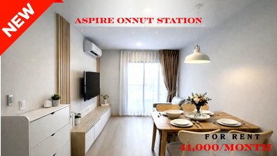 Condos for rent : 🍀🍀🍀 Prime Condo Location 🚆 For Rent 📌 Aspire Onnut Station 🌸 (Line: @rent2022) Beautiful unit, ready to move in ✨ A10497
