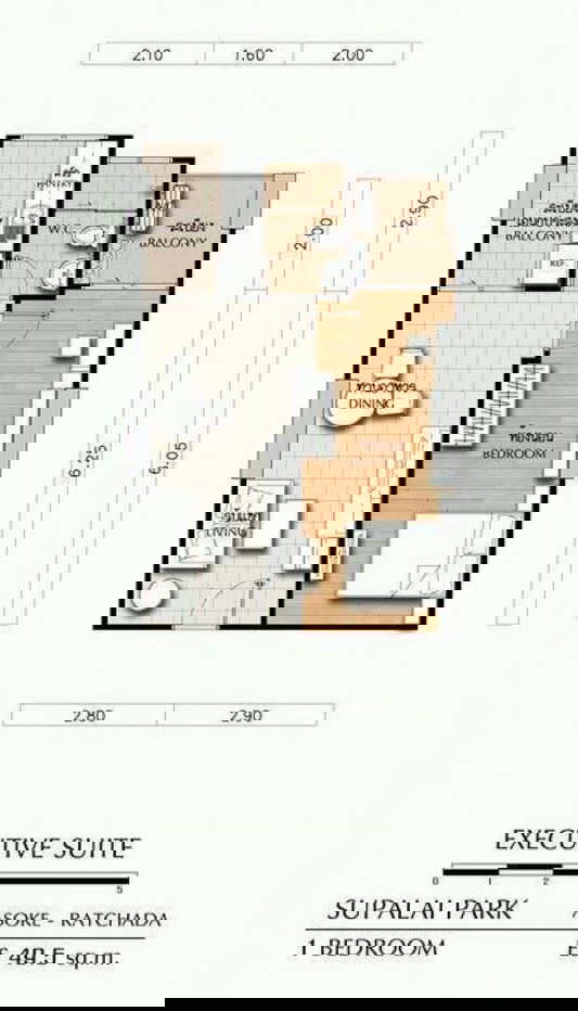 picture 9751, 1 Br. condo for rent, Supalai Park Asoke-Ratchada - 2/10