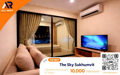 Condos for rent Bangna - Trat  : Urgent Rental 🔥 The Sky Sukhumvit  | Beautiful High-Floor Unit | 2 Bedrooms | Near BTS Udom Suk, only 800 meters.