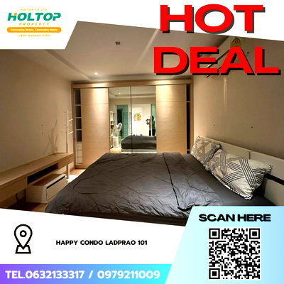 เช่าคอนโด MRT ลาดพร้าว 101 : #Z4635💥 160269 🔥ให้เช่าคอนโด Happy condo ladprao 101