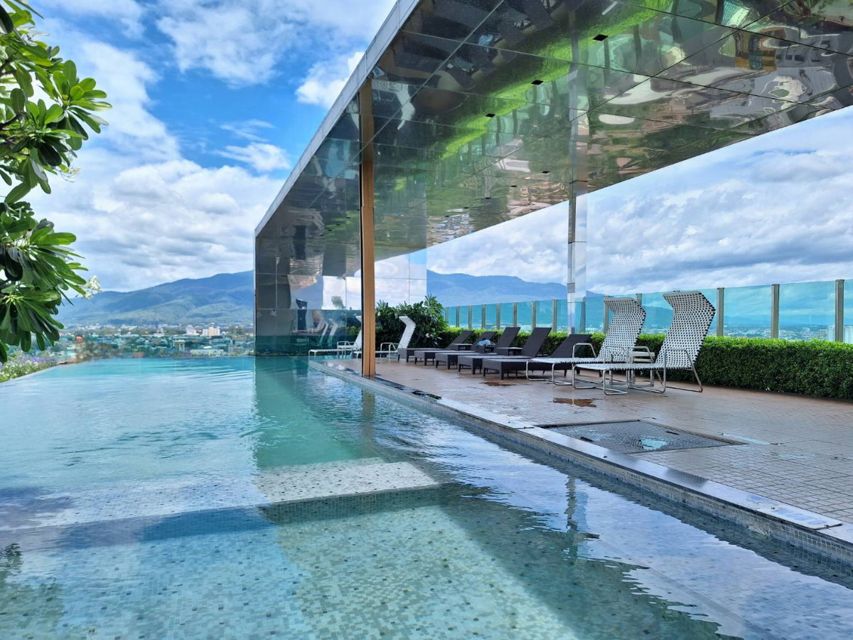 picture Condo for rent The Astra Chiang Mai-Chang Klan, Building A, Shangri-La Hotel view, 11 th floor,51 sq.m. price 25,000 baht/month - 18/20