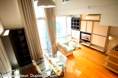 Condos for sale The Platinum Fashion Mall : For Sell Condo VILLA RACHATEWI Building B, Floor 12,Duplex, Room size 70 sqm