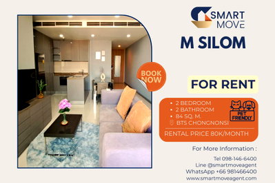 Condos for rent : Rent ! Pet Friendly ! prime area, City/Garden view, North Facing ! Code C20221200733...M Silom, 2 bed, 2 bath, high floor, furnished, ready to move in