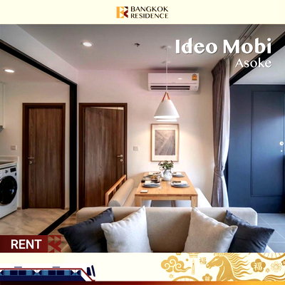 Condos for rent :  Ideo Mobi Asoke ✨ Beautiful room, fully furnished, ready to move in, Near MRT Phetchaburi 