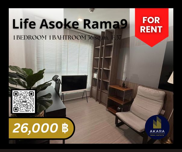 🟨🟨🟦🟦 [ ให้เช่า ] Life Asoke - RAMA9 🟦🟦🟨🟨 คลิ๊ก‼️ Akara Real Estate✅✅✅✅✅ "ตอบไว ทันใจ หลังการขายดีเยี่ยม"