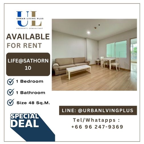 ( UL2602183 ) Tel/Line 096-2479369, ให้เช่า ไลฟ์ แอท สาทร10 , 1 ห้องนอน, 1 ห้องน้ำ, ห้องสวย , พร้อมอยู่, ราคาพิเศษ!!