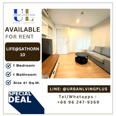 เช่าคอนโด BTS เซนต์หลุยส์ : ( UL2406212 ) Tel/Line 096-2479369, ให้เช่า ไลฟ์ แอท สาทร10 , 1 ห้องนอน, 1 ห้องน้ำ, ห้องสวย , พร้อมอยู่, ราคาพิเศษ!!