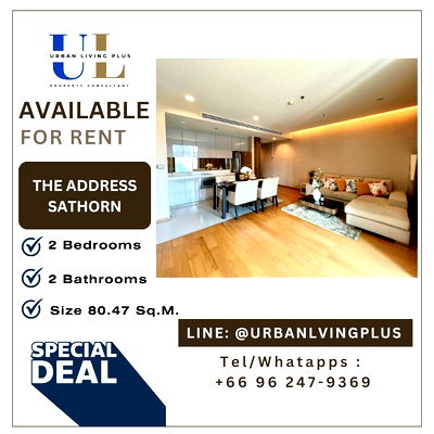 เช่าคอนโด BTS เซนต์หลุยส์ : ( UL2602181 ) Tel/Line 096-2479369 , ให้เช่า ดิ แอดเดรส สาทร 2 ห้องนอน 2 ห้องน้ำ 82 ตร.ม ห้องมุม ตำแหน่งหายาก ราคาพิเศษ!!!🔥🔥