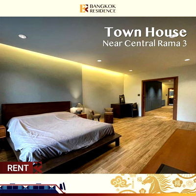 Townhouses for rent Bangkok : Town House Near Central Rama 3 🏡 Fully furnished throughout, ready to move in immediately ✨ 