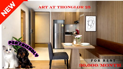Condos for rent : 🍀🍀🍀 BEST DEAL 🌸 For Rent 📍 Art @ Thonglor 25 🐶🐱🔥  (Line: @rent2022) Great location, ready to move in Pet-friendly ✨ A10421