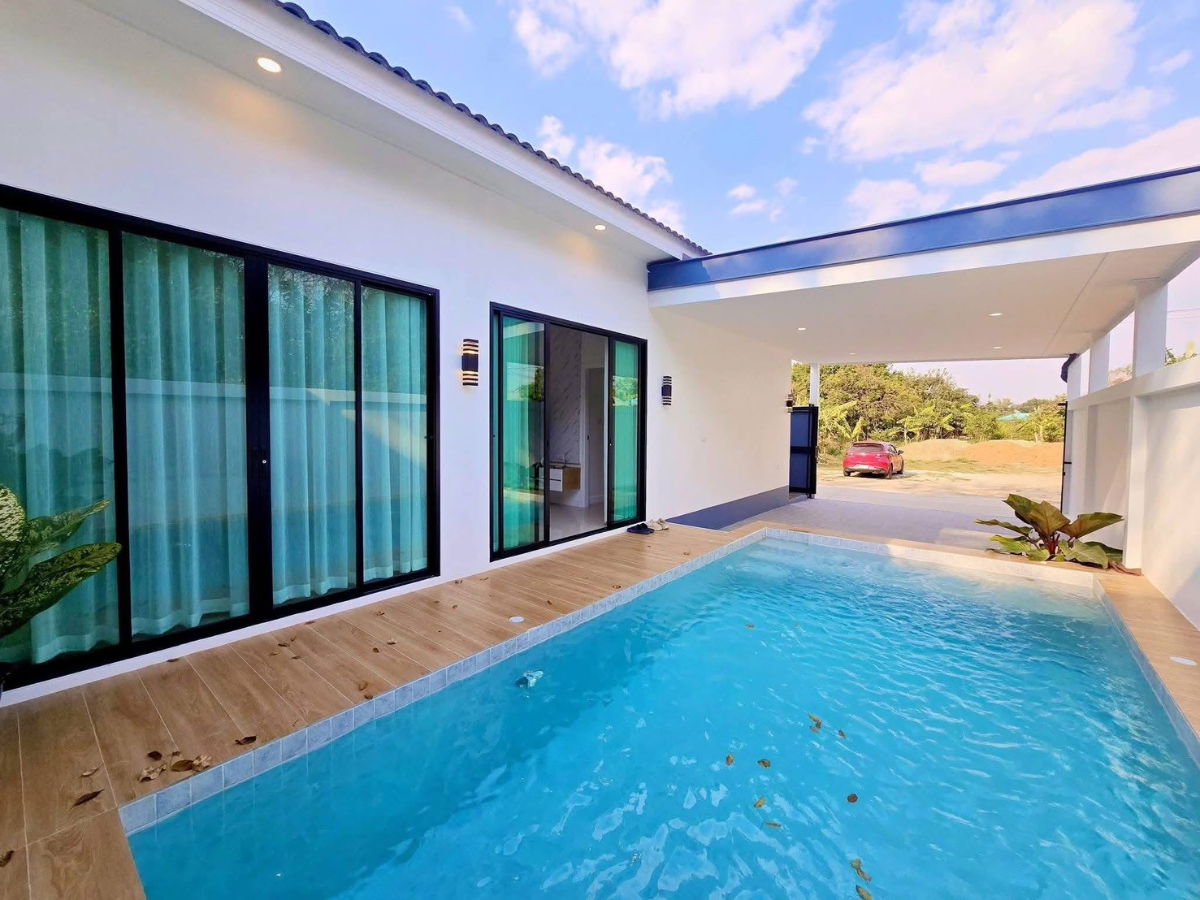 รูป บ้านเดี่ยวพร้อมสระว่ายน้ำส่วนตัว ใกล้อ่างเก็บน้ำมาบประชัน  - รูปที่ 5/19