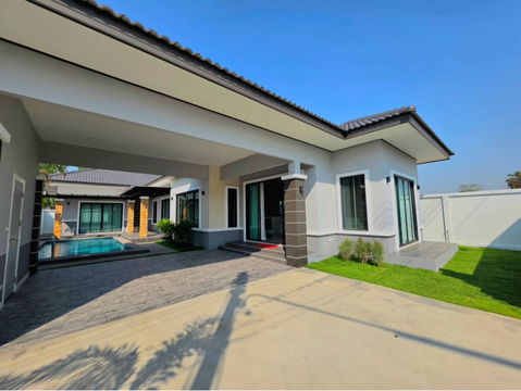 บ้านพลูวิลล่าพัทยา-ห้วยใหญ่ตกแต่งพร้อมอยู่ บรรยากาศธรรมชาติไม่วุ่นวายพร้อมรปภ. รักษาความปลอดภัย บ้านพัทยา พลูวิลล่าบางละมุง