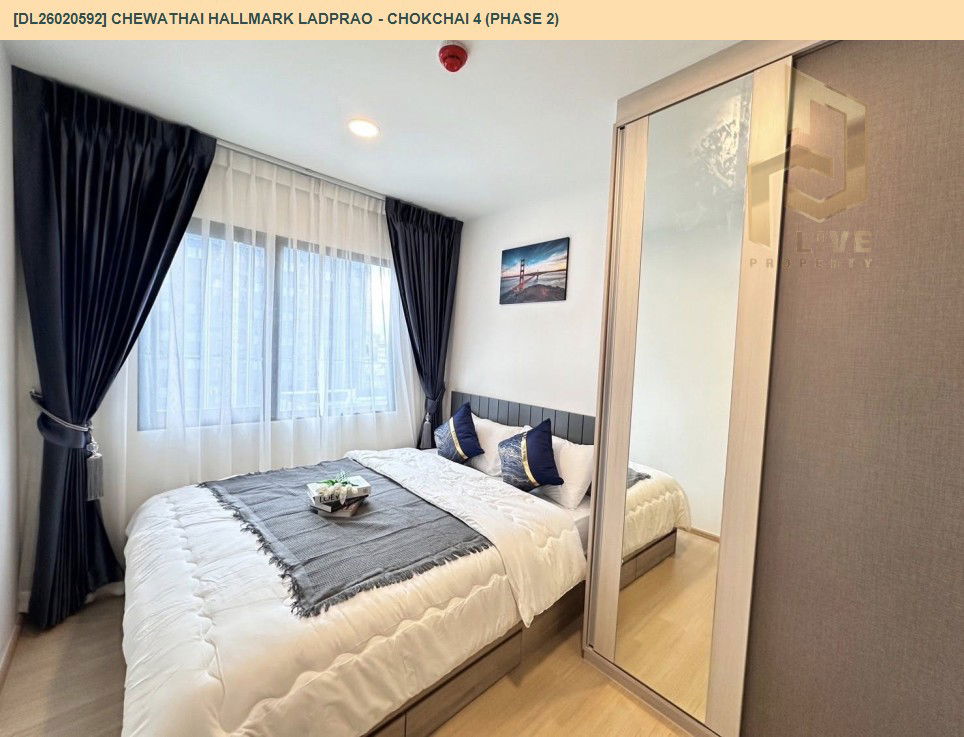 รูป DL26020592 ให้เช่าคอนโด ชีวาทัย ฮอลล์มาร์ค ลาดพร้าว - โชคชัย 4 (เฟส 2) (Chewathai Hallmark Ladprao - Chokchai 4 (Phase 2)) ใกล้ - พร้อมเข้าอยู่ โทรด่วน 0614453194 LineID @162cjixi - รูปที่ 3/8