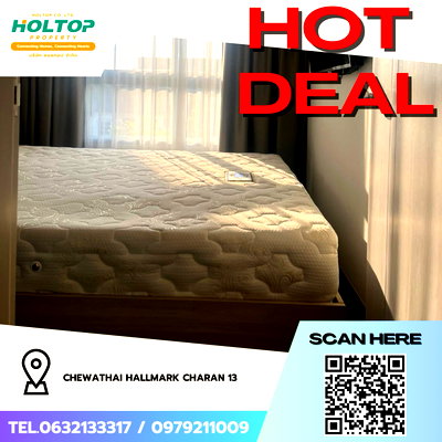 เช่าคอนโด MRT จรัญฯ 13 : #Z4698💥 190269🔥ให้เช่าคอนโด Chewathai Hallmark Charan 13 