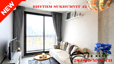 Condos for rent : 🍀🍀🍀 Prime Condo Location 🚆 For Rent 📍 Rhythm Sukhumvit 42 🔥🔥  (Line: @rent2022) Great location, ready to move in ✨ A00151