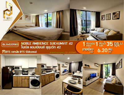 Condos for sale : DL26020583 Condo for sale, Noble Ambience Sukhumvit 42 near BTS Ekkamai, ready to move in, call urgently 0614453194 LineID @162cjixi