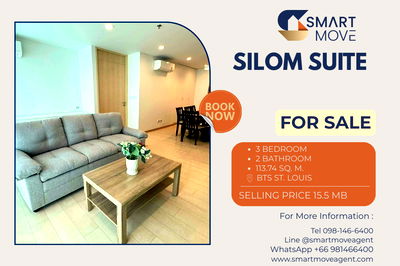 คอนโด BTS เซนต์หลุยส์ : 🔥 ขายพร้อมผู้เช่า !! ชั้นสูง 17++, ทำเลทอง !!🔥 Code C20240100729..........Silom Suite, 3 ห้องนอน, 2 ห้องน้ำ, แต่งครบ, ราคาพิเศษ!!📣📣