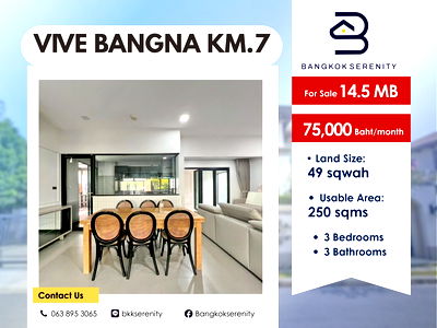 Townhouses for sale Raffles International College : For sale Towhome Vive Bangna Km.7