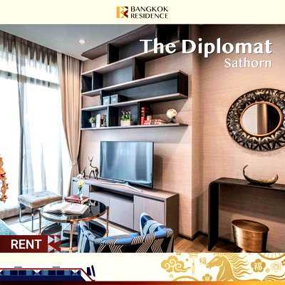 Condos for rent :  The Diplomat Sathorn 🌃 Beautiful unit, fully furnished 💙Near BTS Surasak 