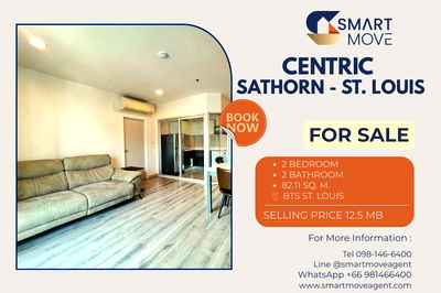 คอนโด BTS เซนต์หลุยส์ : 🔥 สำหรับขาย !! ห้องมุม, วิวเมือง, พร้อมที่จอดรถ fixed, ทำเลดี !! Code C20260200030...Centric Sathorn - St. Louis, 2 นอน, 2 น้ำ, แต่งครบ, ราคาพิเศษ!!