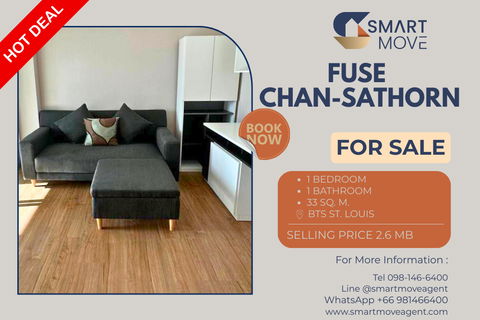 🔥 สำหรับขาย !! วิวสวย, ชั้นสูง 20++ !!🔥 Code C20230110773..........Fuse Chan-Sathorn, 1 ห้องนอน, 1 ห้องน้ำ, แต่งครบ, ราคาพิเศษ!!📣📣