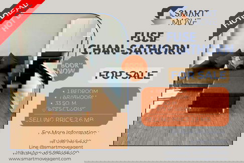 🔥 For Sale !! nice view, high floor 20++ !!🔥 Code C20230110773..........Fuse Chan-Sathorn, 1 bedroom, 1 bathroom, furnished, Special Deal!!📣📣